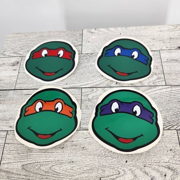 TMNT Teenage Mutant Ninja Turtles Vinyl Sticker Decals Set of 4 Turtles Heads 3. - Picture 1 of 2